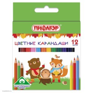 Карандаши цветные ПИФАГОР МАЛЫШИ-КАРАНДАШИ 12цв