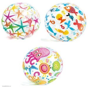 Мяч пляжный с рисунком 61см INTEX