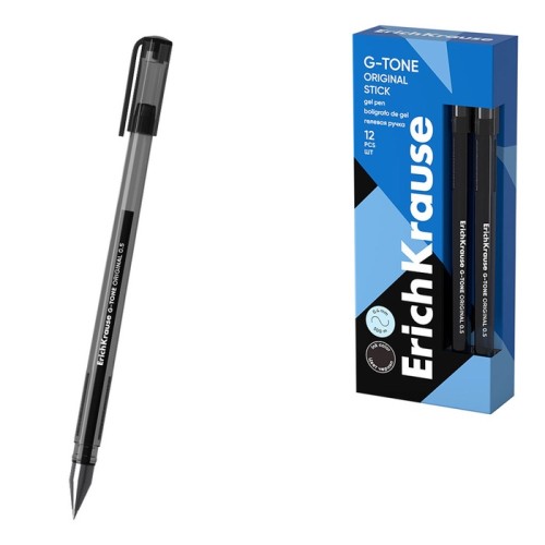 Ручка гелевая ErichKrause G-Tone чёрная комплект 3шт