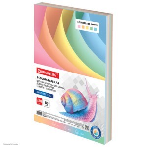 Бумага цветная  А4 BRAUBERG