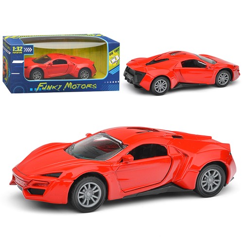 Красная инерционная спортивная машинка die-cast 1:32