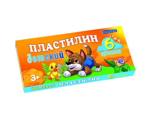 Проф-Пресс. Пластилин 6 цв. TM "Legend" арт.ПЛ-1176 60г. к/к, стек /38