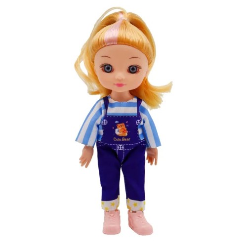 Шарнирная кукла со светлыми волосами в комбинезоне Funky Toys 