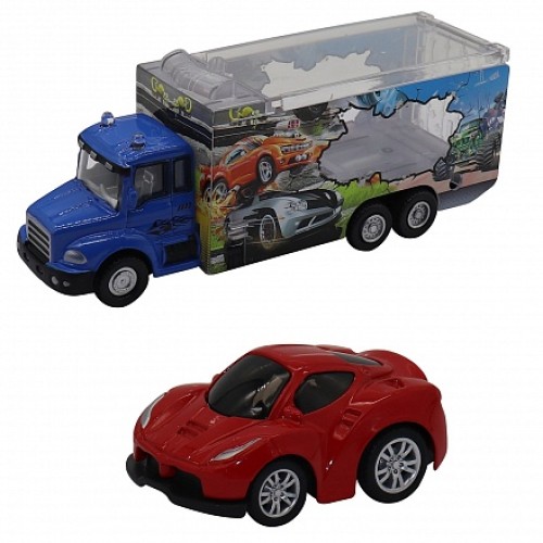 Набор Die-Cast  Грузовик с гоночной машинкой Funky Toys