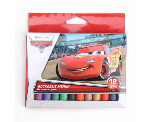180634   НАБОР ВОСКОВЫХ МЕЛКОВ "MULTI ART" ДИЗАЙН "DISNEY ТАЧКИ" 12 ЦВЕТОВ, ДИАМ. 11ММ В КОР. в кор.6*12шт