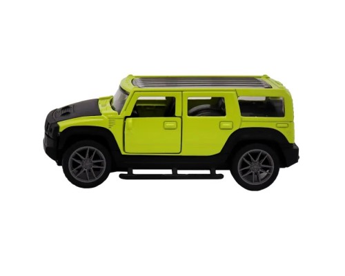 Жёлтая инерционная машинка Сафари die-cast,1:32, открывающиеся двери 1/144