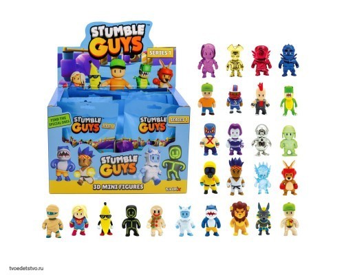 Stumble Guys фигурка 5 см, во флоупаке, 26 героев в кол. 18/144