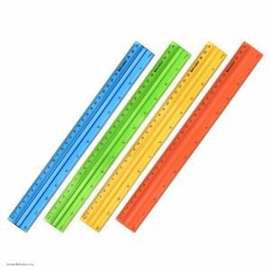 Линейка пластиковая 30см BRAUBERG с держателем