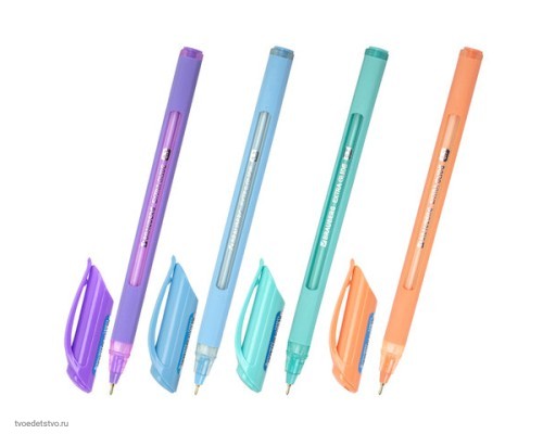 Ручка шариковая масляная BRAUBERG Extra Glide Soft Pastel СИНЯЯ
