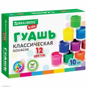 Гуашь BRAUBERG KIDS NEW 12цв