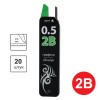 Грифели запасные 0,5мм 2B BRAUBERG