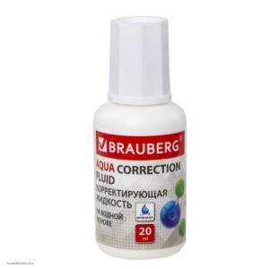 Корректирующая жидкость BRAUBERG Aqua с кисточкой комплект-6шт