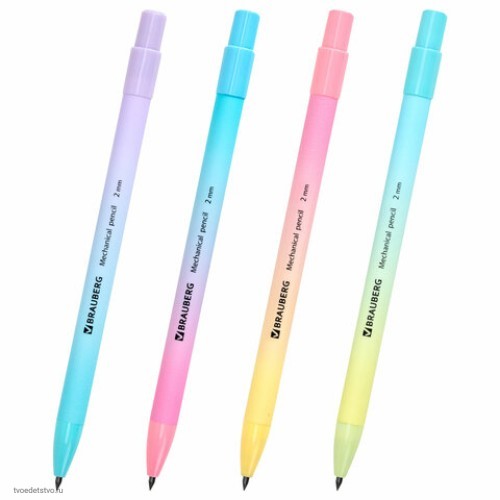 Карандаш механический цанговый BRAUBERG Grade PASTEL HB встроенная точилка
