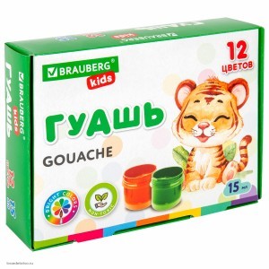 Гуашь BRAUBERG KIDS 12цв