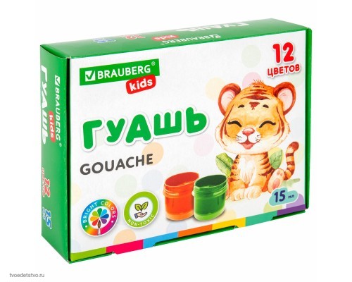 Гуашь BRAUBERG KIDS 12цв