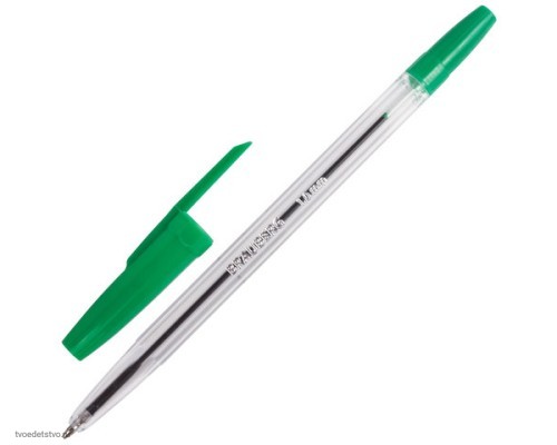 Ручка шариковая BRAUBERG Line ЗЕЛЕНАЯ