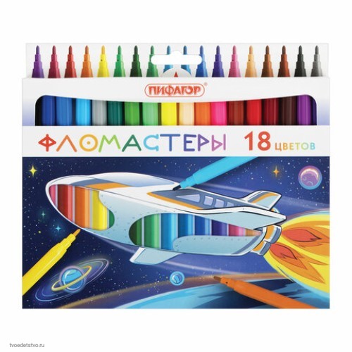 Фломастеры ПИФАГОР Космическая одиссея 18 цв