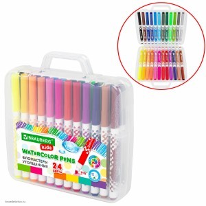 Фломастеры в портфельчике утолщенные 24цв BRAUBERG KIDS