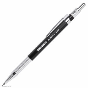 Карандаш механический цанговый HB BRAUBERG METALLIC X-20