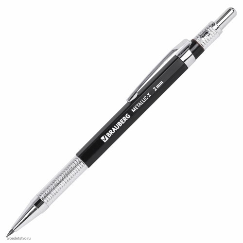 Карандаш механический цанговый HB BRAUBERG METALLIC X-20