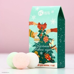 набор бомбочек для ванны Весёлого Нового года Чистое Счастье 