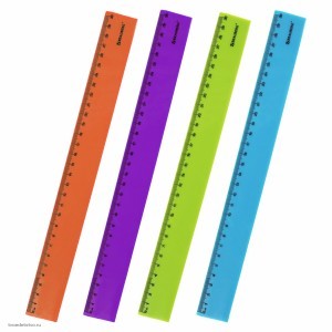 Линейка пластиковая 30 см BRAUBERG комплект 2шт