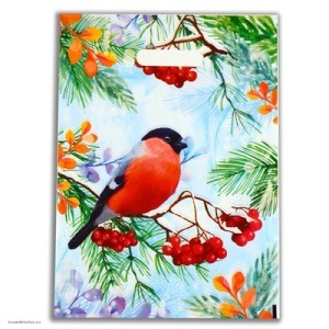 Пакет Снегирь на ветке рябины Пакет Снегирь на ветке рябины