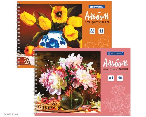 106327-1 Альбом для рисования Розовый, А4, 48 л., гребень BRAUBERG 106327-1 Альбом для рисования Розовый, А4, 48 л., гребень BRAUBERG