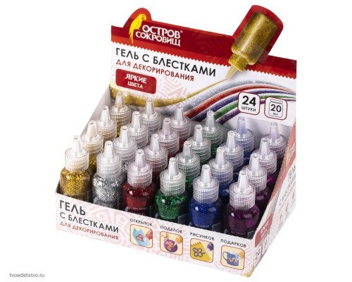 Гель с блестками ОСТРОВ СОКРОВИЩ цвета в ассорт Гель с блестками ОСТРОВ СОКРОВИЩ цвета в ассорт