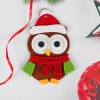 Ёлочная игрушка из фетра Сова в новогодней шапочке Ёлочная игрушка из фетра Сова в новогодней шапочке