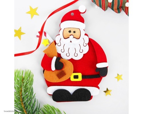 Ёлочная игрушка из фетра Дедушка мороз Ёлочная игрушка из фетра Дедушка мороз