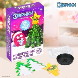 Набор для опытов Выращивание новогоднего кристалла Ёлочка и звезда Набор для опытов Выращивание новогоднего кристалла Ёлочка и звезда