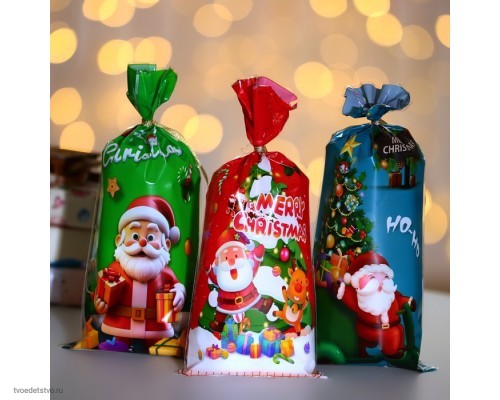 Пакет подарочный новогодний для сладких подарков Пакет подарочный новогодний для сладких подарков