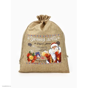 Мешок с термонаклейкой С Новым годом Мешок с термонаклейкой С Новым годом