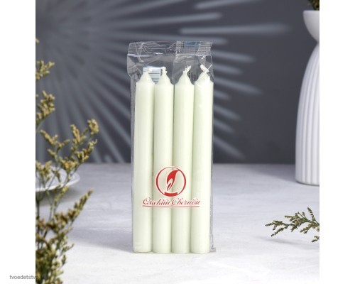 Набор свечей хозяйственных, 1,8х17,5 см, 5 ч, 40 г, 4 штуки 1299393 Набор свечей хозяйственных, 1,8х17,5 см, 5 ч, 40 г, 4 штуки 1299393