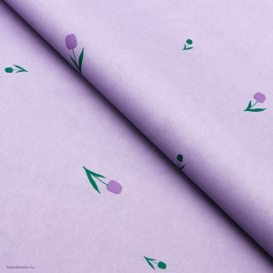 Бумага упаковочная тишью Цветы сиреневый 50смх70см Бумага упаковочная тишью Цветы сиреневый 50смх70см