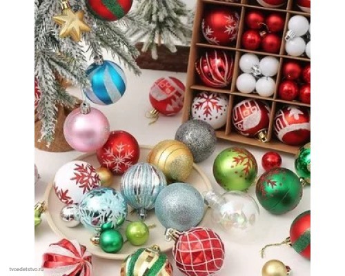 1.Новогодние украшения в ассортименте (бусы, подвески, шары) 1.Новогодние украшения в ассортименте (бусы, подвески, шары)