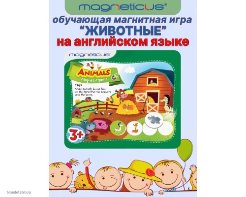 Игровой набор Животные на английском языке Magneticus