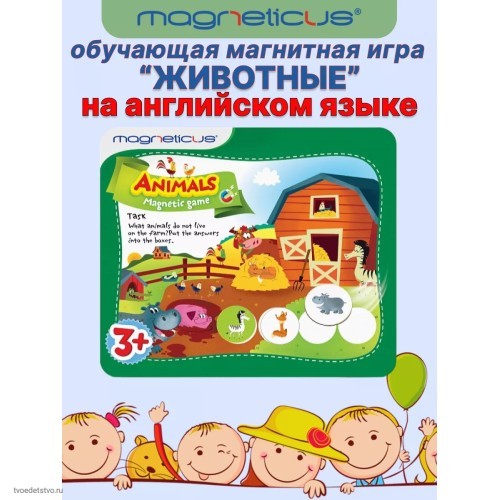 Игровой набор Животные на английском языке Magneticus