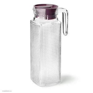 Кувшин для воды стеклянный с крышкой 1 литр Кувшин для воды стеклянный с крышкой 1 литр