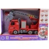 Пожарная машина-конструктор, фрикционная, свет, звук, вода, 1:12 35см Funky toys FT61114