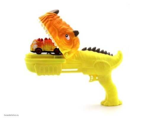 Игровой набор скоростные динозавры с 1 фрикционной машинкой и пусковым устройством, желтый K02SPD003