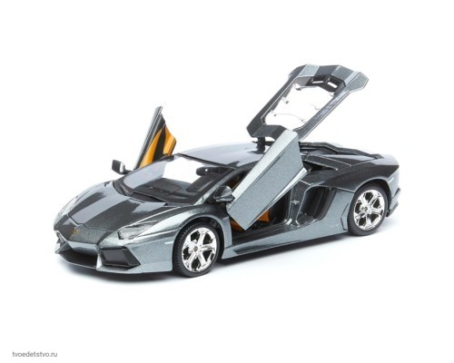 DIY машинка с отверткой die-cast Lamborghini Aventador LP 700-4, 1:24, серая, 1/12