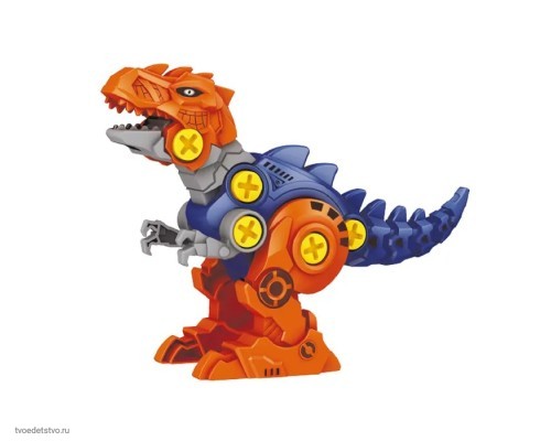 Конструктор динозавр, хищник юрского периода, 4 вида  в ассортименте,оранжево-сиреневый, FT0772736-о