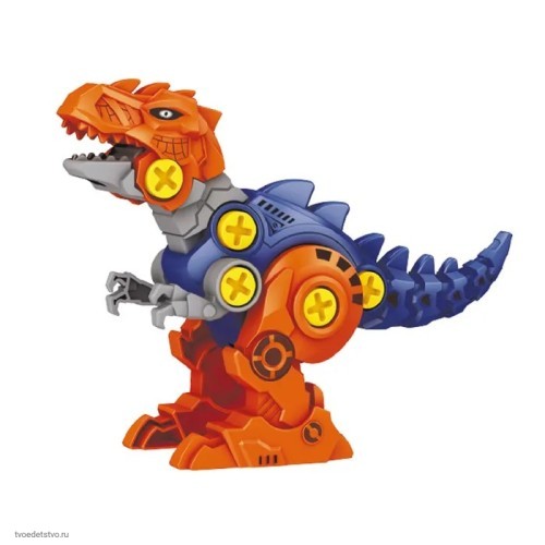 Конструктор динозавр оранжево-сиреневый