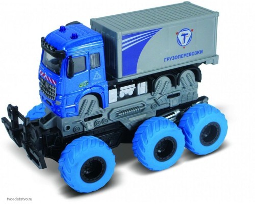 Грузовик с краш-эффектом, кабина die-cast, фрикционный, 6*6, 1:43 Funky toys FT61098