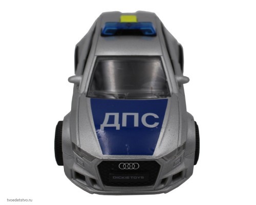 Полицейская машинка Audi RS3 фрикционная  15 см свет звук акс. Dickie Toys 3713011