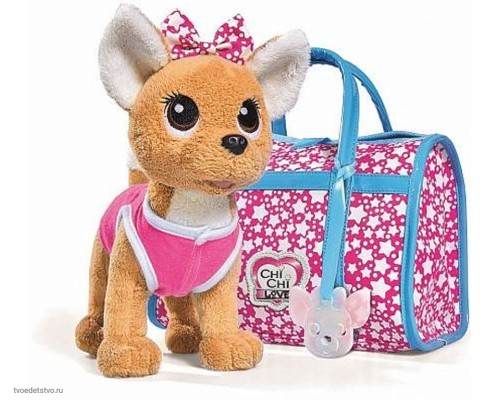Плюшевая собачка в сумочке 20 см Chi-Chi love Звездный стиль Simba 5893115 / Чичи Лав