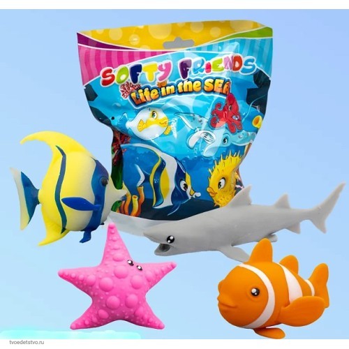 Фигурка-тянучка МОРСКИЕ ЖИВОТНЫЕ. СЕРИЯ SOFTY FRIENDS  SBABAM