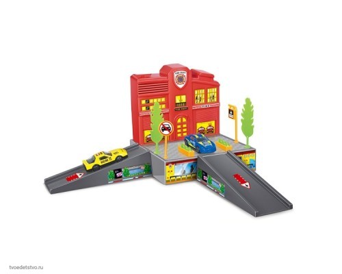 Игровой набор Пожарная станция с 1 машинкой Dave Toy
